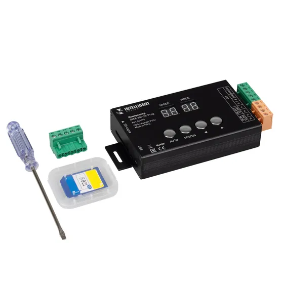 Фото товара INTELLIGENT ARLIGHT Контроллер DMX-301-23-Prog (5-24V, 10A, SPI 3072 кан., Накладной) (IARL, IP20 Металл, 2 года)