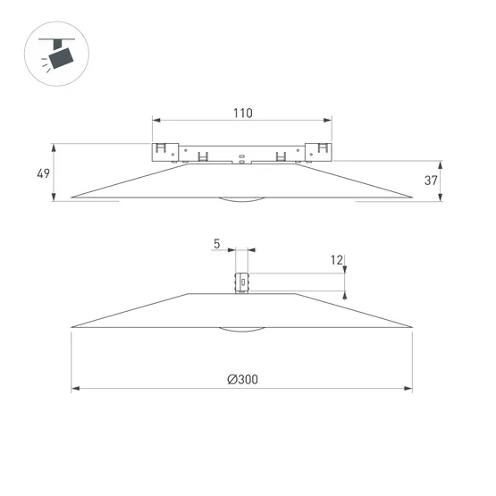Фото #3 товара Светильник MAG-MICROCOSM-DISCO-R300-7W Day4000 (BK, 36 deg, 24V) (Arlight, IP20 Металл, 5 лет)