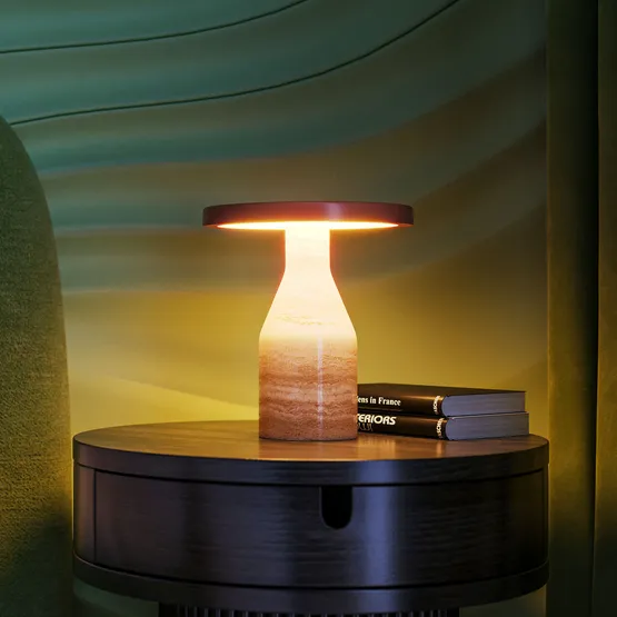 Фото #9 товара Светильник SP-CROOD-TAB-R22.5x24-7W Warm3200-MIX (RD-BRG, 140 deg, 230V) (Arlight, IP20, Травертин, 5 лет)