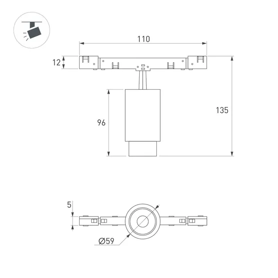 Фото #4 товара Светильник MAG-MICROCOSM-SPOT-ZOOM-R59-12W Warm3000 (BK, 20-60 deg, 24V) (Arlight, IP20 Металл, 5 лет)