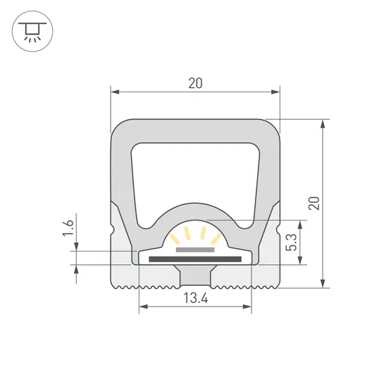 Фото #2 товара Силиконовый профиль WPH-FLEX-2020-TOP-S13-10m WHITE (Arlight, Силикон)