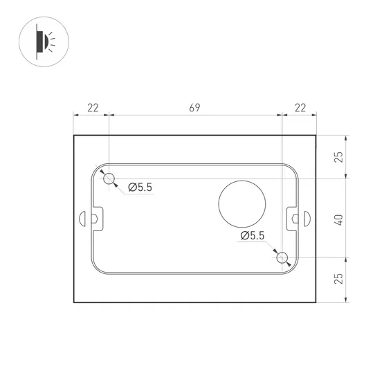 Фото #2 товара Светильник SP-WALL-FLAT-S110x90-2x3W Warm3000 (GR, 120 deg, 230V) (Arlight, IP54 Металл, 3 года)