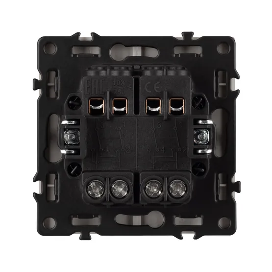 Фото #4 товара Механизм выключателя двухклавишный перекрёстный SWT-NOBE-MKX2-SFPL-CA (230V, 10A) (Arlight, Кашемир)