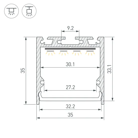 Фото #3 товара Профиль SL-LINE-3535-2000 BLACK (BY) (Arlight, Алюминий)